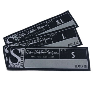 Étiquette de vêtement en polyester tissé écologique, étiquette principale rectangulaire taille XL, cousue, lavable, bord coupé à chaud pour vêtement - Product Image 5