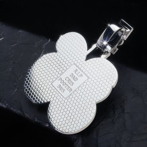 Colgante de Trébol de Cuatro Hojas Personalizado con Incrustaciones de Moissanita VVS, Chapado en Plata 925, Moderno, Certificado, Unisex, Joyería Hip Hop al por Mayor - Product Image 3