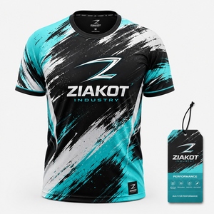 Camiseta Deportiva Personalizada para Hombre, Diseño Nuevo de la Industria ZIAKOT, Color Gris Real-Blanco - Product Image 4