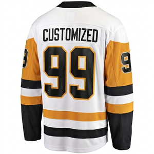 Manufacturer white orange <b>black</b> Custom ice hockey Jersey fullSleeve breathable customized team numberlogo sportswear regular fit - Product Image 2