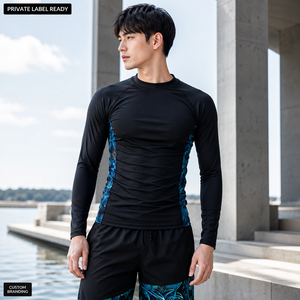 Custom Heat-Transfer Printed Rash Guard Set Quick Dry Plus Size Short Sleeve Gym <b>Compression</b> <b>Shirt</b> for Men - Product Image 2
