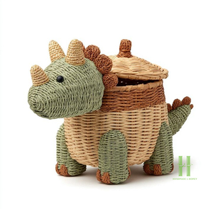 BEST SELLING Eco-friendly Natural Rattan Animal Shape <b>Basket</b> Eco-Friendly Handmade <b>Wicker</b> <b>Storage</b> <b>Basket</b> for Nursery Kids Room - Product Image 1
