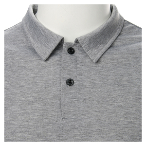 Chemise pour homme en tricot à blocs de couleur, manches courtes, style décontracté chic, gris, rouge, blanc, anti-rides, 100% coton, 220 grammes - Product Image 6