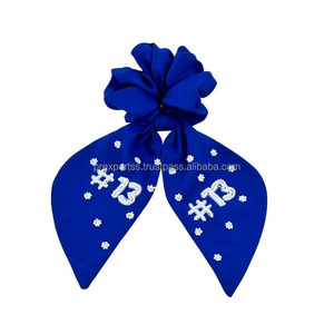 Kansas City con cuentas Scrunchie con cola juego día pelo lazo elástico Cola de Caballo titular con bordado bufanda para fútbol Cheer Spirit - Product Image 4