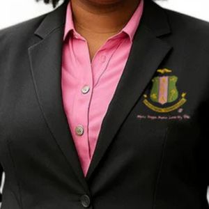 Blazer Clásico AKA de un Solo Botón para Mujer, Chaqueta Negra Entallada, Ropa Formal de Oficina, Prenda Griega para Hermandades, Abrigo Elegante de Moda - Product Image 3