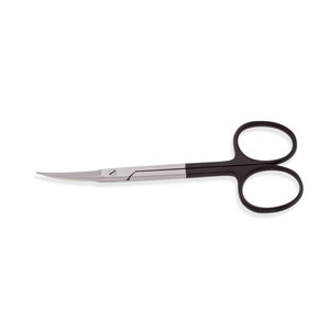 Ciseaux professionnels Supercut Iris 4,5” à lames courbées de précision, aiguisées et dentelées, anneaux noircis pour coupes chirurgicales fines - Product Image 5