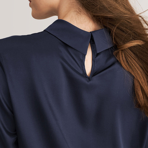 Luxury Style Pure Silk <b>Satin</b> Shirt Silk <b>Blouse</b> Women's Long Sleeve 100% Mulberry Silk Shirt - Product Image 4