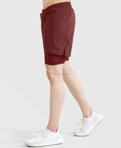 Pantalones Cortos Deportivos de Alta Calidad para Hombre, Tejido Satinado Transpirable, Color Sólido, 100% Poliéster, Cierre con Cordón - Product Image 3