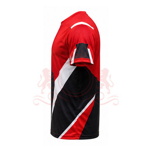 Camiseta de Fútbol para Hombre, Color Rojo, Negro y Blanco, Cuello Redondo, Manga Corta, Poliéster que Absorbe la Humedad, Ajuste Atlético, para Todas las Temporadas - Product Image 5