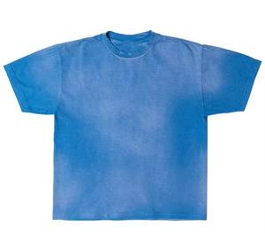 เสื้อยืดแขนสั้นผู้ชายลายมัดย้อม ผ้าฝ้าย 100% คอโอ ทรงลำลอง สีพื้น - Product Image 2