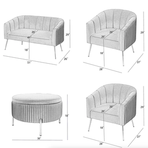 <b>SOFA</b> LOUNGE SET Modern from Vietnam Sectional <b>Sofa</b> style High Density Sponge <b>Pillow</b> Back Metal/Wood Linen Fabric - Product Image 4
