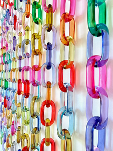 Colorful Large Transparent Epoxy Resin Chain Links Wall Hanging Decor Modern Diwali DIY Projects Angel Room Divider Curtain - Product Image 5
