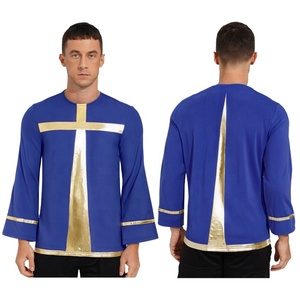 Ropa de Baile para Hombre, Camisa Túnica Metálica para Danza Litúrgica, Camisa para Danza de Alabanza, Eventos de Coro de Iglesia, Venta al por Mayor, Baile de Salón - Product Image 2