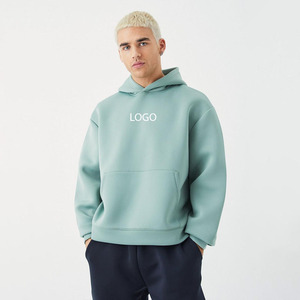 Unisex Custom Logo 100% Cotton Oversized Hooded Sweatshirt New Boxy Drop Shoulder Thick Hoodies for Men's Plain Dyed Winter - Product Image 1
