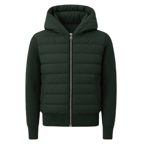 Veste hybride zippée coupe ajustée pour hommes sur mesure en usine pour le printemps automne chaud avant rembourré et dos en laine - Product Image 3