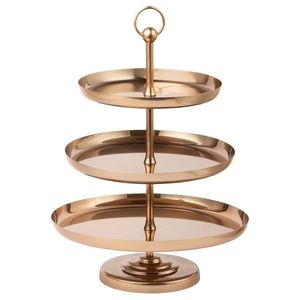 Designer 3 Tier Cake Stand with Wooden Plates and Metal <b>Frame</b> for Stylish Table Decor - Product Image 2