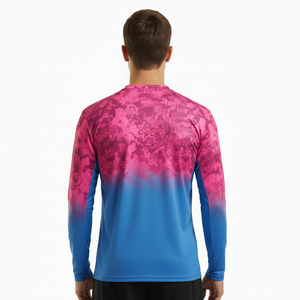 Chemise de pêche élégante et respirante, protection solaire personnalisée, manches longues, vêtements de sport pour hommes, tissu 100% polyester pour garçons - Product Image 2