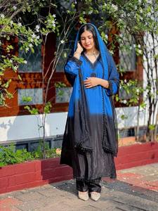 Conjunto de Kurti de Seda Crepé Francesa Elegante y Bordada, con Dupatta de Diseño, para Mujer, Ideal para Fiestas y Eventos Tradicionales - Product Image 6