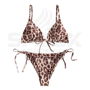 ชุดว่ายน้ำบิกินี่แบบ 2 ชิ้น สั่งทำขายส่ง พร้อมโลโก้ด้านหน้า แห้งเร็ว ระบายอากาศได้ดี เป็นมิตรกับสิ่งแวดล้อม ผลิตจากผ้าสแปนเด็กซ์/โพลีเอสเตอร์ ชุดว่ายน้ำผู้หญิงเซ็กซี่ - Product Image 1