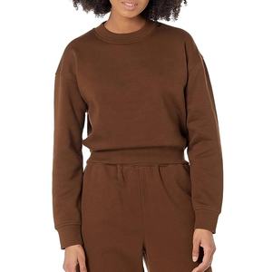 Haut de yoga pour femme, personnalisable, sans couture, respirant, anti-transpiration, 100% coton, manches longues, sweat-shirt à épaules tombantes, vente en gros - Product Image 1