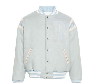 เสื้อแจ็คเก็ตวาร์ซิตี้ขนสัตว์แท้สำหรับผู้ชาย คุณภาพสูง สวมใส่สบายในฤดูหนาว แขนยาว ไซส์ใหญ่ ขายส่ง - Product Image 1