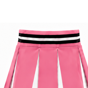 <b>Pink</b> Pleated Cheerleading <b>Skirt</b> for Women High Waist Athletic Team Uniform Dance Performance Training Competition Sportswear - Product Image 5
