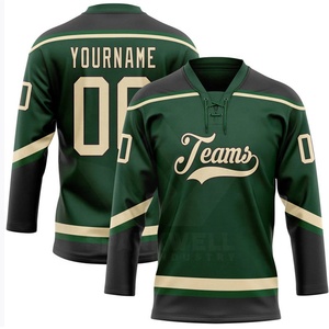 Jersey de Hockey sobre Hielo Personalizado para Hombre, Sublimado, Cuello en V, Absorbente de Humedad, 280g, Poliéster, Manga Tres Cuartos, Corte Regular para Adulto, 3D - Product Image 2