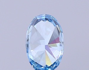 Diamant ovale de 0,34 carat, cultivé en laboratoire par procédé HPHT modifié, couleur bleu vif fantaisie, clarté VS1, polissage excellent, pierre précieuse de luxe haut de gamme, non montée - Product Image 2