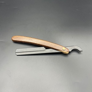 Maquinilla de afeitar turca con logotipo personalizado profesional para afeitar acero inoxidable de alta calidad con mango de madera peluquero hecho a mano sostenible - Product Image 2