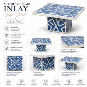 Base para Pastel con Incrustaciones de Madreperla |   Expositor de Postres de Madera Hecho a Mano |   Regalo de Decoración para el Hogar para Eid y Bodas |   Soporte de Servicio de Lujo - Product Image 5