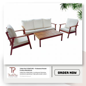 Monaco Sofa 3 seater <b>bench</b> Eco-friendly Outdoor Furniture Garden Acacia Wood Sofa <b>Set</b> Cushions Foldable for Hotels Villas - Product Image 5