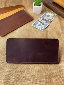 Portefeuille en cuir véritable pour espèces, fournisseur en gros, marque personnalisée, pochette minimaliste pour défi d'épargne LCE-0031 - Product Image 1