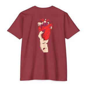 Camiseta con gráfico de corazón anatómico – Estampado artístico vintage gótico, ropa de calle informal unisex - Product Image 1