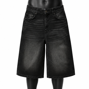Premium Quality Custom Denim Jorts Men's Loose Fit Streetwear Jean Shorts Supplier - Product Image 1
