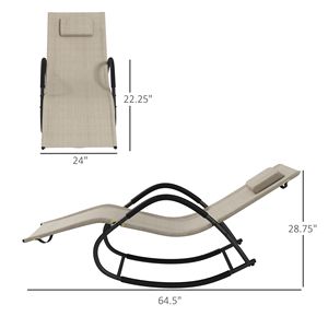 Sedia a dondolo marrone chiaro e resistente all'acqua per prendere il sole da giardino categoria piscina lettini - Product Image 3