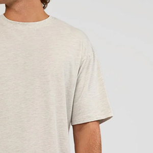 T-shirt Homme Nouveau Modèle Vintage Délavé à l'Acide, Coupe Oversize Épaules Tombantes, Col Montant Tricoté, Manches Courtes, Coupe Boxy, OEM Disponible - Product Image 6