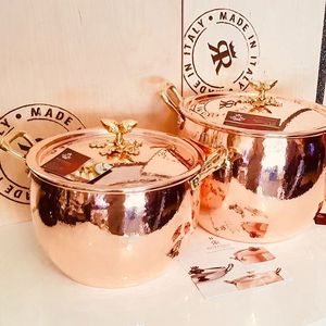 Casserole en cuivre de luxe avec couvercle, qualité supérieure, pour la cuisine à domicile, les hôtels et les restaurants, en métal robuste, compatible avec les cuisinières à gaz - Product Image 1