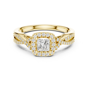 แหวนทองคำ 14K โรสโกลด์ ประดับเพชรทรงกลมเพาะเลี้ยงในห้องปฏิบัติการ สำหรับผู้หญิง สวมใส่ในงานปาร์ตี้ |   เพชรที่เพิ่งเพาะเลี้ยง - Product Image 3