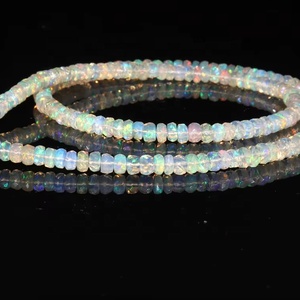 AAA ópalo etíope Rondelle collar 3-5mm ópalo etíope facetado Natural 16 pulgadas 925 collar de plata esterlina - Product Image 1