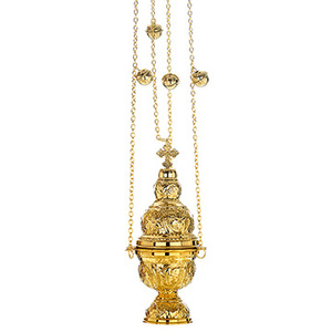 Incensario de Latón con 4 Cadenas y 12 Campanas |   Incensario para Iglesia Ortodoxa - DOUBLE VEE EXPORTS - Product Image 1