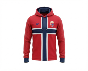 Sudadera con Capucha Inspirada en el Fútbol de Noruega, Sudadera Deportiva de Alto Rendimiento, Prenda Informal con Capucha y Estampado Personalizado - Product Image 4