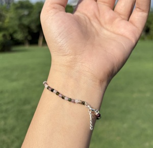 Wholesale 925 Sterling <b>Silver</b> Natural Multi Gemstone <b>Bracelet</b> Handmade Faceted Gemstone Bead <b>Bracelet</b> <b>Adjustable</b> Diy Jewelry - Product Image 4