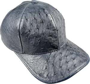 Ostrich Texture Leather Baseball <b>Cap</b> 6-Panel Adjustable Solid Color Casual <b>Hat</b> for Adults 58-60CM - Product Image 1