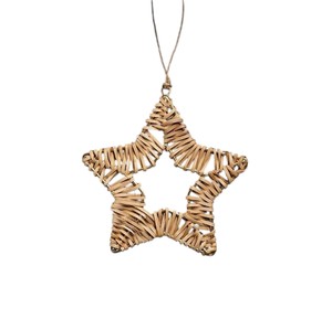 Decoración Navideña de Mimbre con Diseño Creativo de Estrella Hueca, Adorno Artesanal para Mesa, Edición Especial Chic - Product Image 1