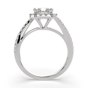 18K White Gold Radiant Cut Lab Grown Diamond Halo Engagement <b>Ring</b> IGI Certified Luxury Bridal Fine Jewelry Wholesale Manufac - Product Image 2