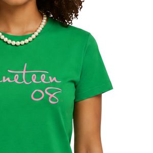 เสื้อยืดแขนสั้นสีเขียวหมายเลข 08 เสื้อยืดผ้าฝ้ายพิมพ์ลายแฟชั่นลำลองสำหรับฤดูร้อนสวมใส่ทุกวันเสื้อผ้าอินเทรนด์สวมใส่สบาย - Product Image 3