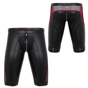 Short taille haute en cuir noir pour homme Design décontracté respirant Taille Plus-Fabricant OEM - Product Image 4