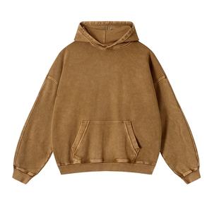 Sweat à capuche pour homme, coupe oversize, 100% coton, effet vieilli et délavé à l'acide, avec logo brodé et imprimé - Product Image 2