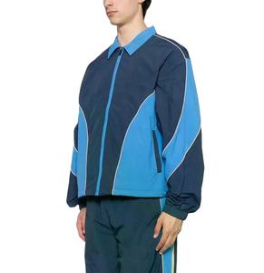 Veste de sport coupe-vent à la mode pour hommes, coupe ample à fermeture éclair sur mesure, coupe-vent en nylon à blocs de couleurs - Product Image 3