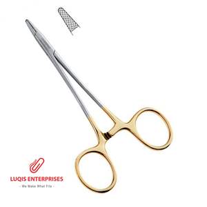 Portaagujas Derf con mordazas dentadas de carburo de tungsteno, instrumento quirúrgico de acero inoxidable, reutilizable y autoclavable, herramienta de 12 cm - Product Image 4